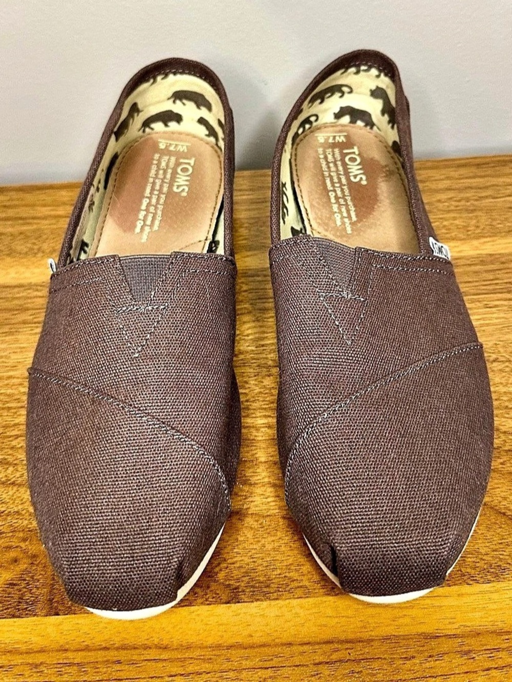TOMS Alpargata Classic Brown Slip-On Sneakers US 7.5